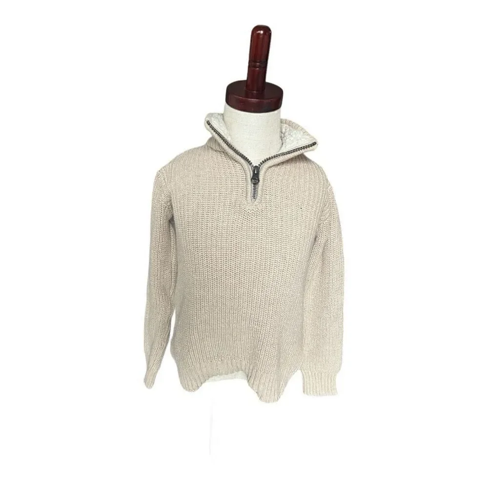 Toddler Boys The Childrens Place Sherpa Collar 1/4 Zip Sweater - Sz 4T